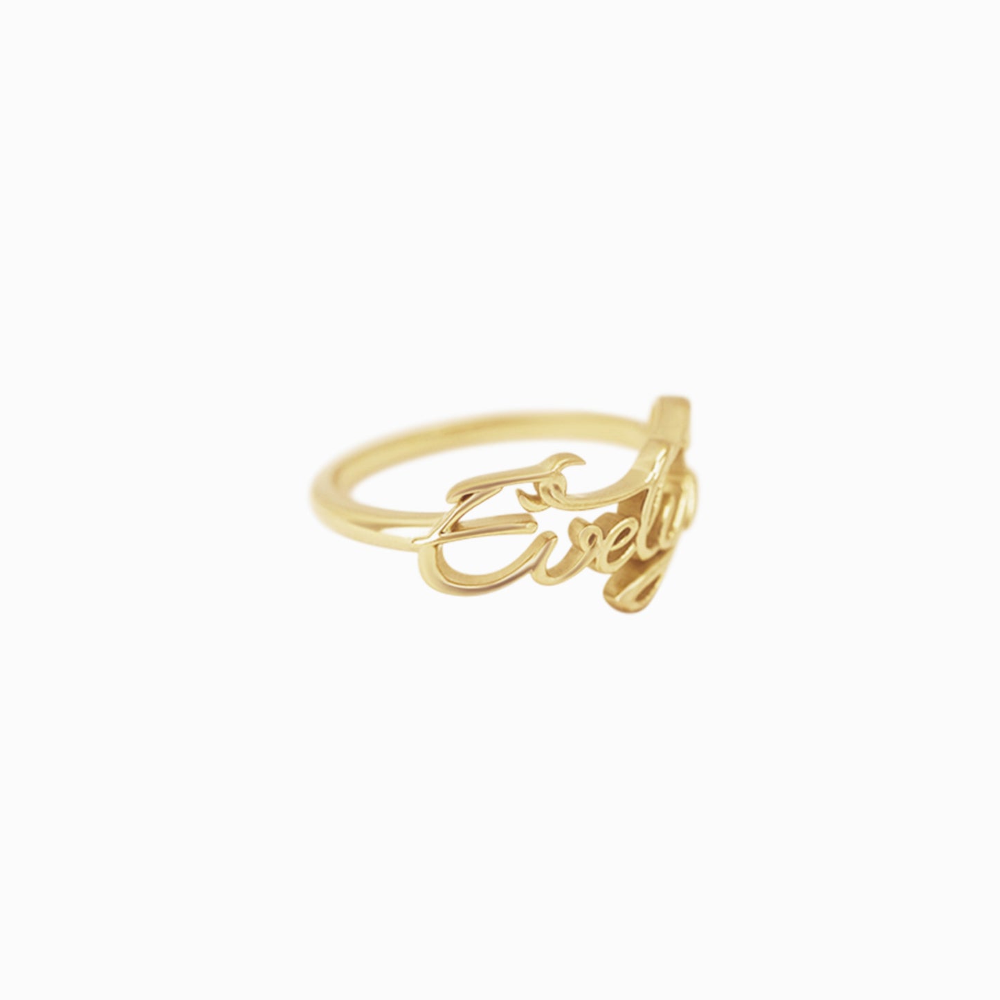 Custom Script Letters Name Ring MARIA 14K Solid Gold – Personalized