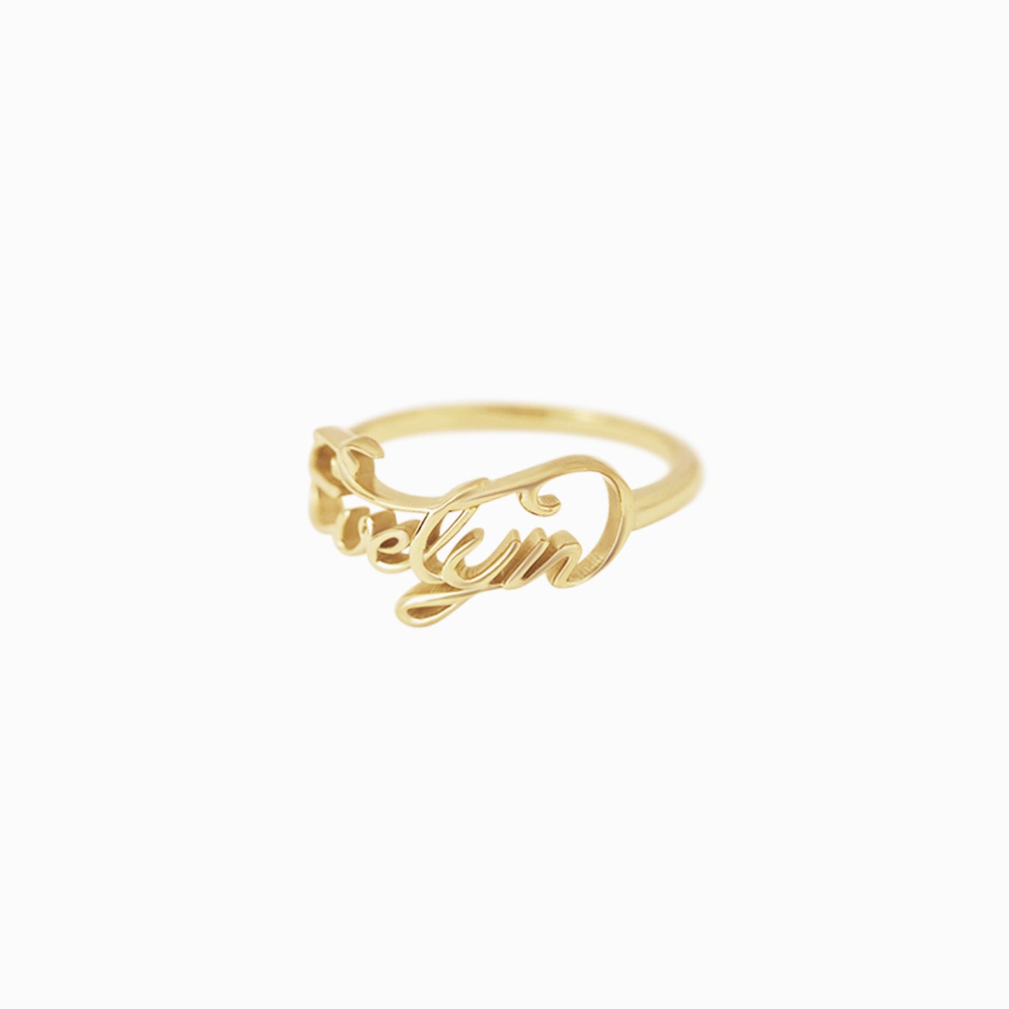 Custom Script Letters Name Ring MARIA 14K Solid Gold – Personalized