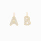 Soft Puffy Initial Letter Charm Pavé Lab Diamond 14K Solid Gold