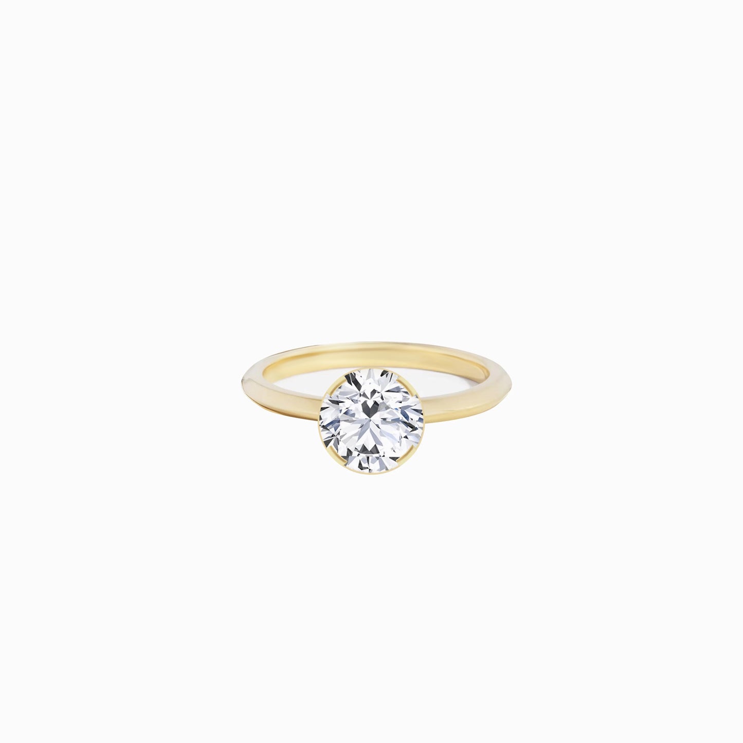 Round Brilliant Cut Diamond Ring Gold | PURE