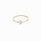 Crescent Moon Line Pavé Diamond Ring 14K Solid Gold