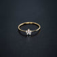 Flower Line Pavé Lab Diamond Ring 14K Solid Gold