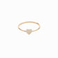 Heart Line Pavé Diamond Ring 14K Solid Gold