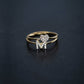 Heart Line Pavé Diamond Ring 14K Solid Gold