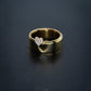 Heart Line Pavé Diamond Ring 14K Solid Gold