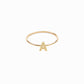 A Initial Letter Line Ring 14K Solid Gold