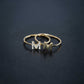 K Line Initial Letter Pavé Lab Diamond Ring 14K  Solid Gold
