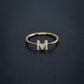M Line Initial Letter Pavé Diamond Ring 14K Solid Gold