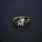 K Line Initial Letter Pavé Lab Diamond Ring 14K  Solid Gold