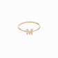 M Line Initial Letter Pavé Diamond Ring 14K Solid Gold