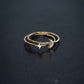 Lightning Bolt Line Ring 14K  Solid Gold