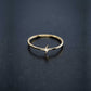 Lightning Bolt Line Ring 14K  Solid Gold