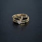Heart Line Pavé Diamond Ring 14K Solid Gold