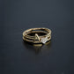 Heart Line Pavé Diamond Ring 14K Solid Gold