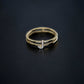 J Initial Letter Pavé Diamond Ring 14K Solid Gold