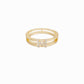 M Initial Letter Pavé Diamond Ring 14K Solid Gold