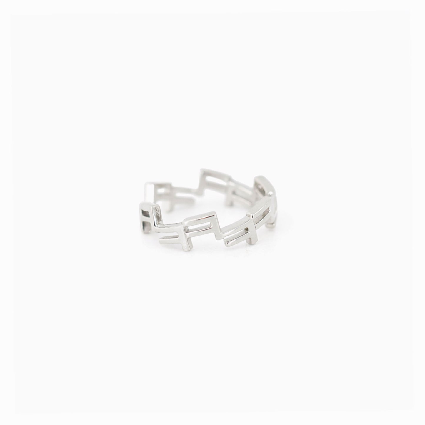 Korean Hangul Laugh ㅋㅋㅋㅋ Ring Sterling Silver BY LAIME NEW YORK