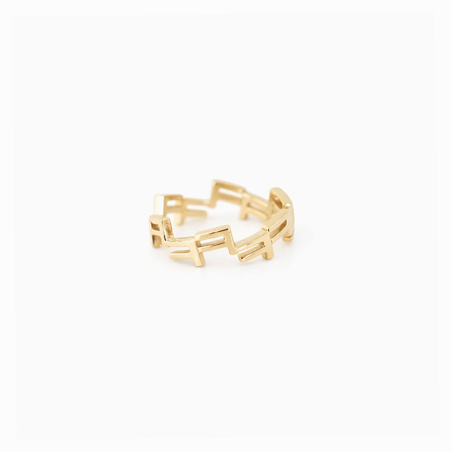 Korean Letter Laugh ㅋㅋㅋㅋ Ring 14K Solid Gold BY LAIME NEW YORK 한글반지
