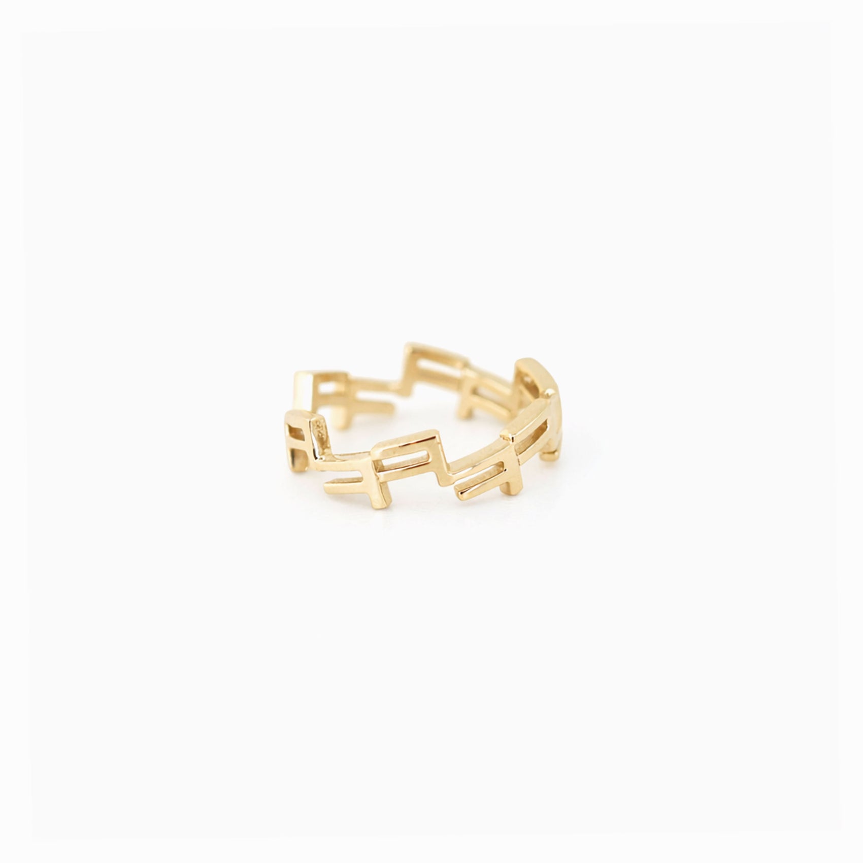 Korean Letter Laugh ㅋㅋㅋㅋ Ring 14K Solid Gold BY LAIME NEW YORK 한글반지
