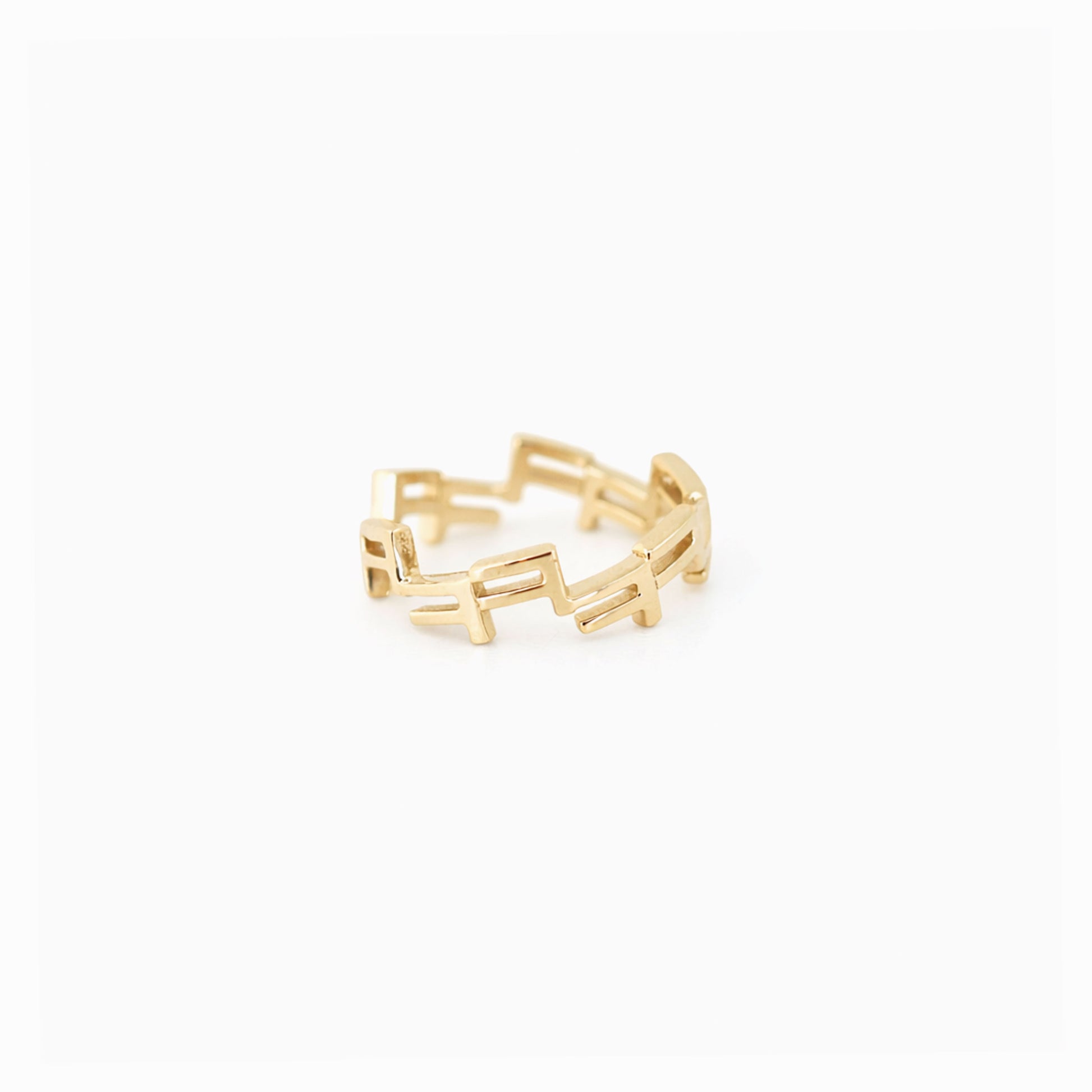 Korean Letter Laugh ㅋㅋㅋㅋ Ring 14K Solid Gold BY LAIME NEW YORK 한글반지