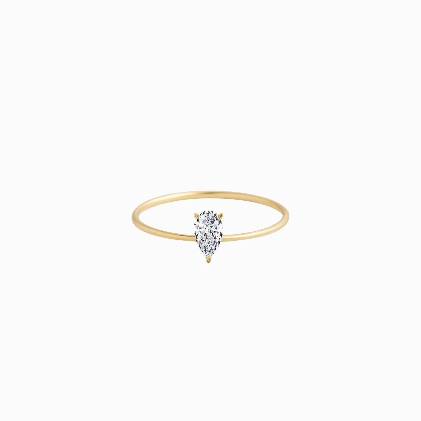 Pear Cut Diamond Ring Gold | SOFT LINE