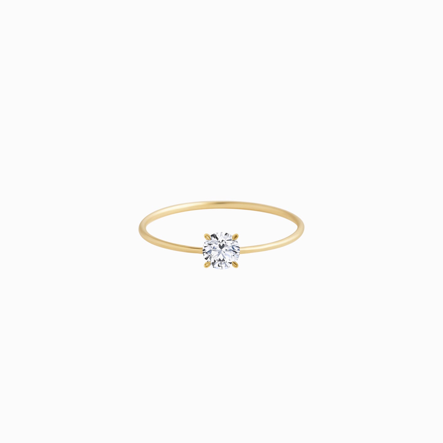 Round Cut Diamond Ring Gold | SOFT LINE