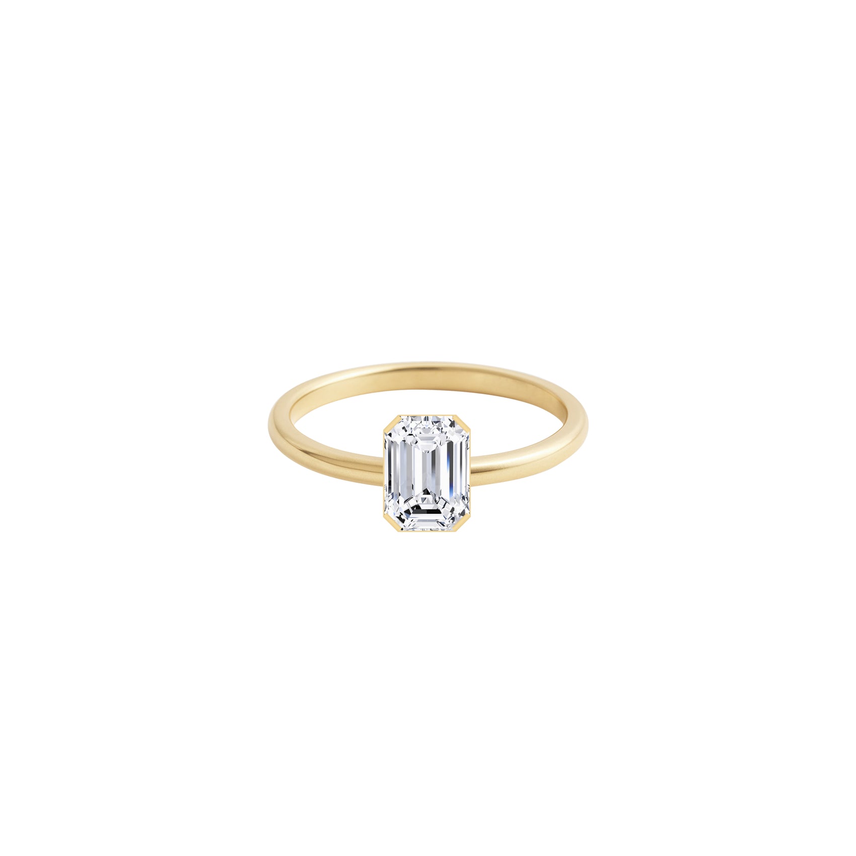 Emerald Cut Diamond Ring Gold | WISH