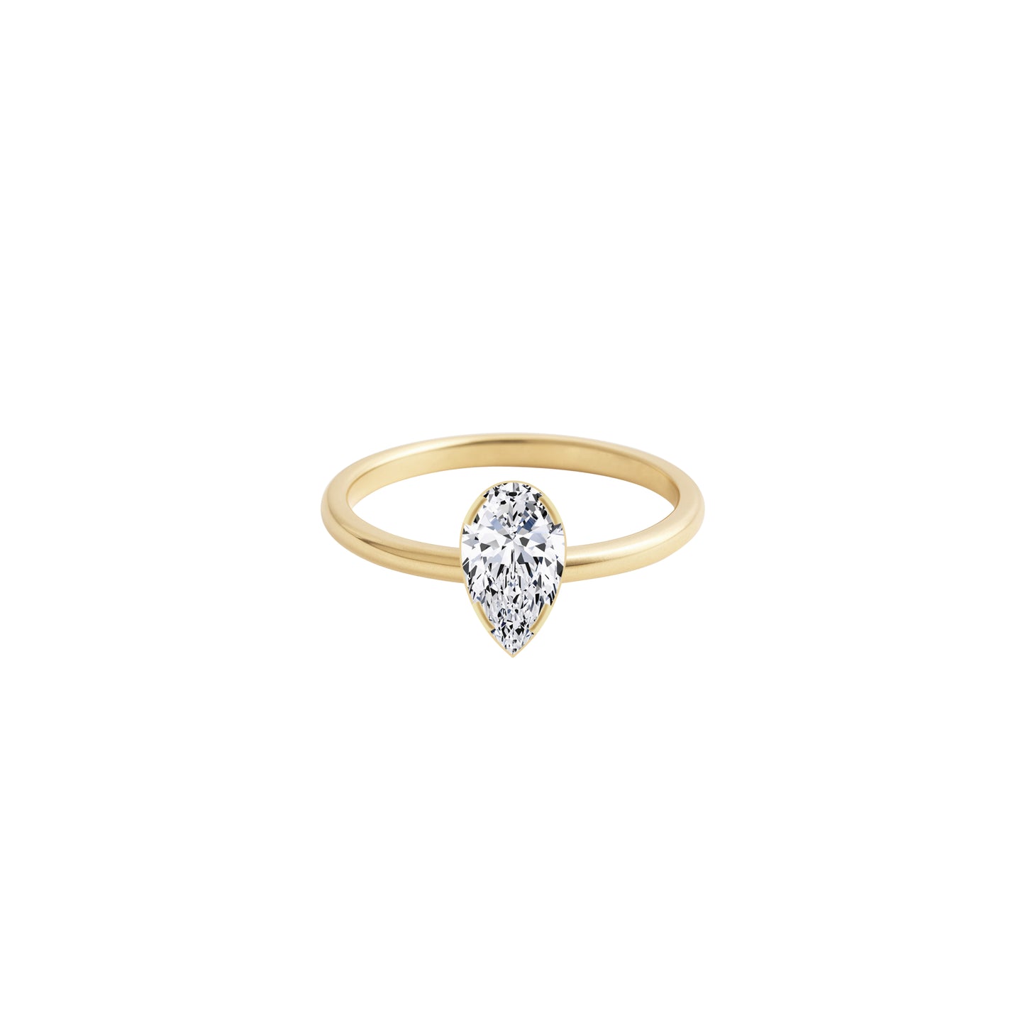 Pear Cut Diamond Ring Gold | WISH