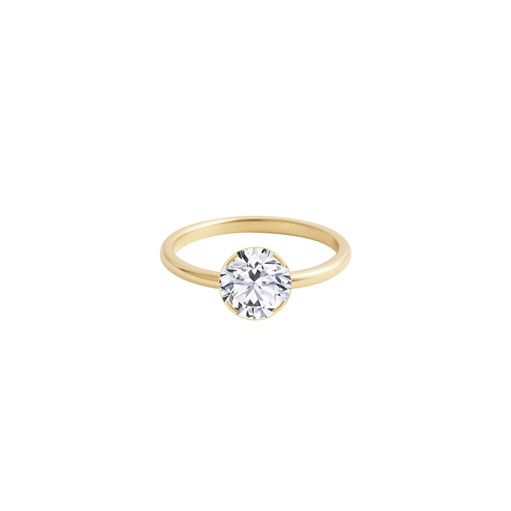 Round Brilliant Cut Diamond Ring Gold | WISH