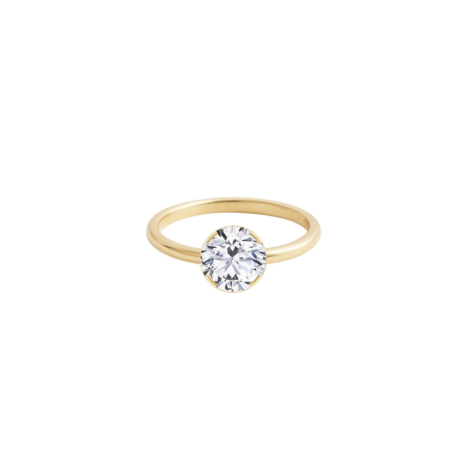 Round Brilliant Cut Diamond Ring Gold | WISH