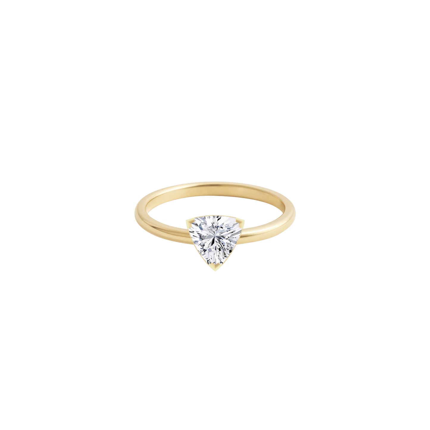 Trillion Cut Diamond Ring Gold | WISH