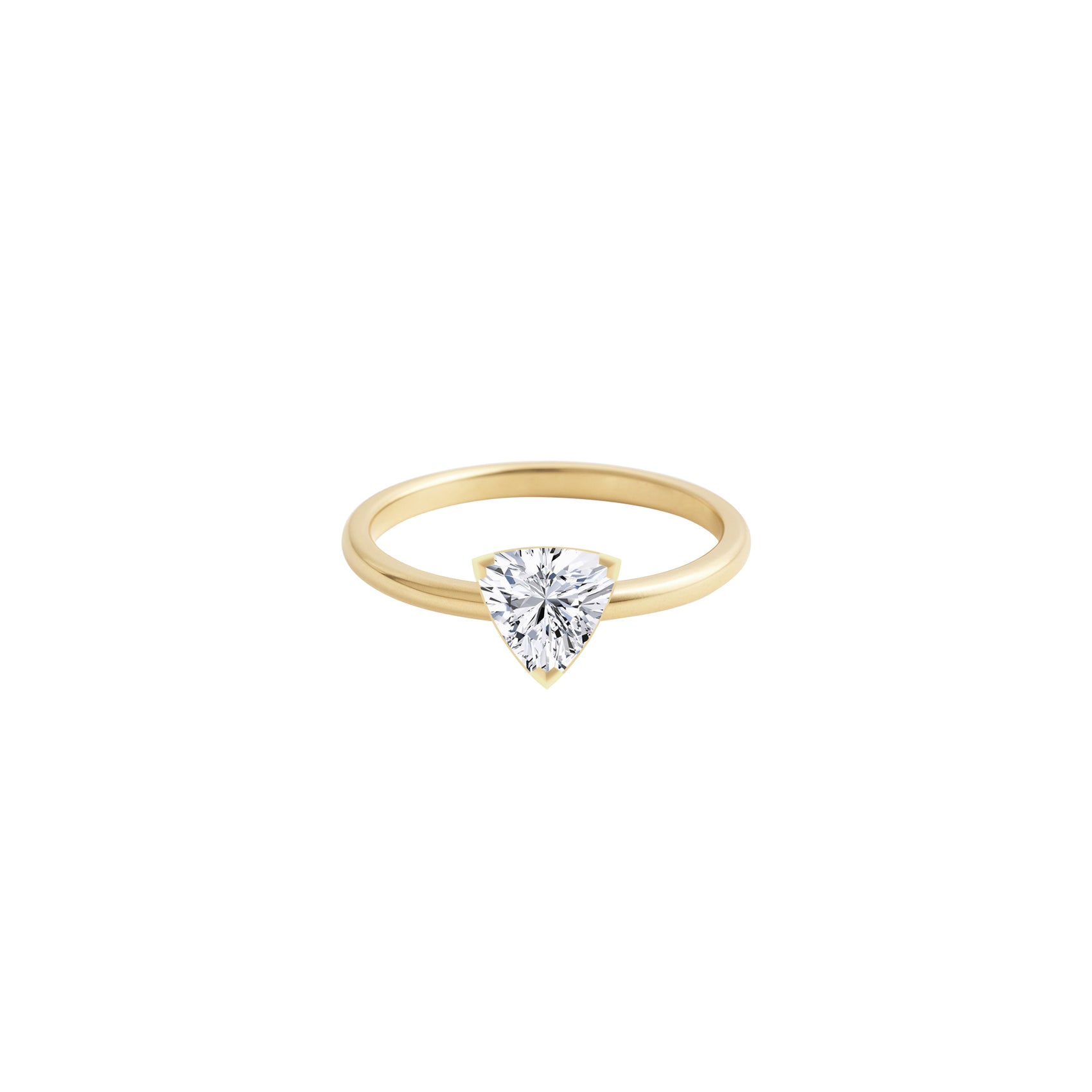 Trillion Cut Diamond Ring Gold | WISH