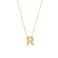 J Initial Letter Pavé Natural Diamond Necklace 14K Solid Gold