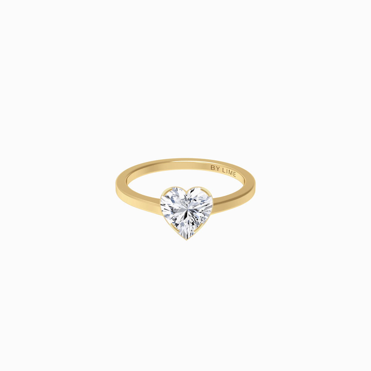 REVE_Heart_Cut_Diamond_Ring_Gold_Model
