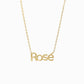 Rose Custom Word Necklace in 14K Solid Gold – Personalized Name