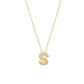 J Initial Letter Pavé Natural Diamond Necklace 14K Solid Gold