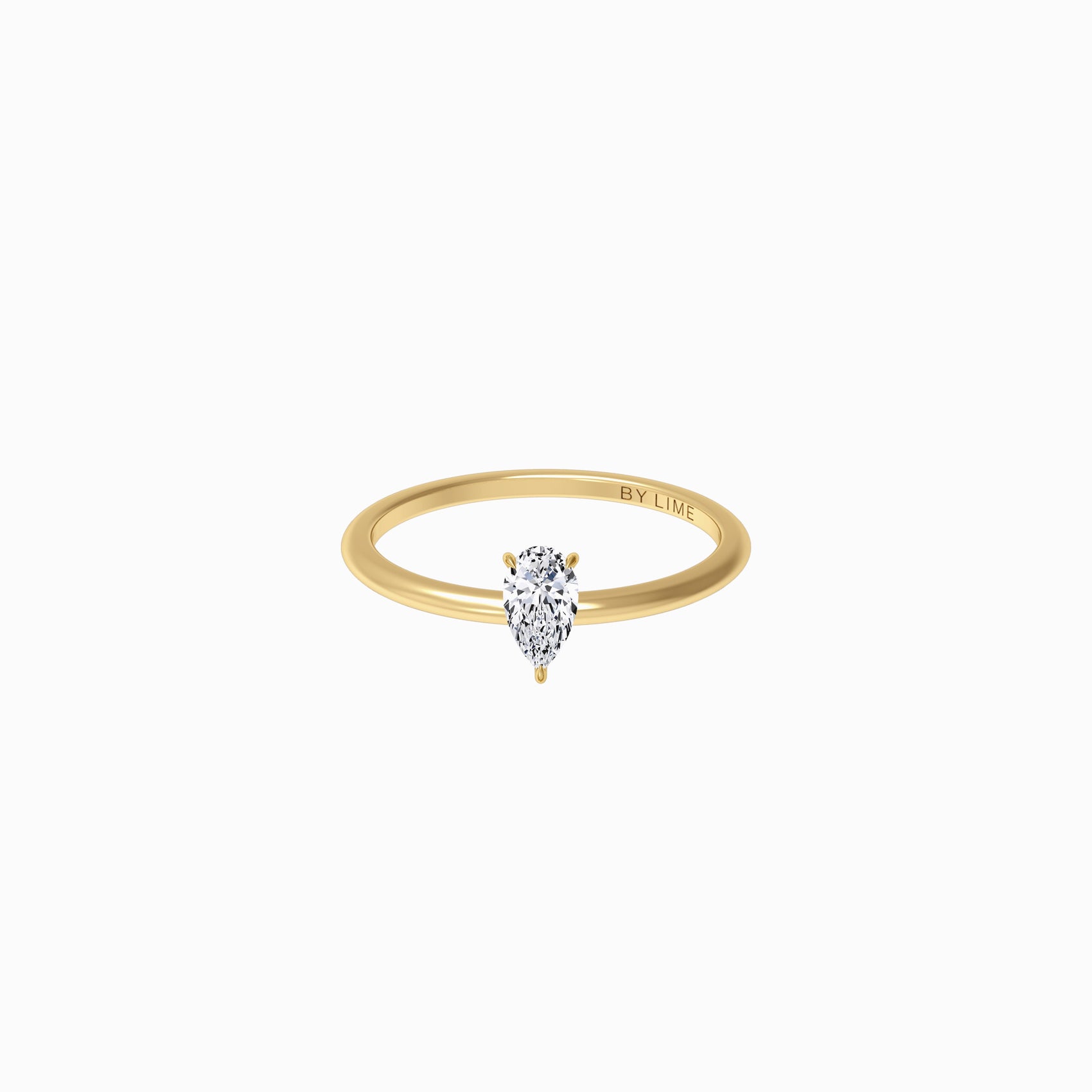 Pear Cut Diamond Ring Gold | SOFT LINE