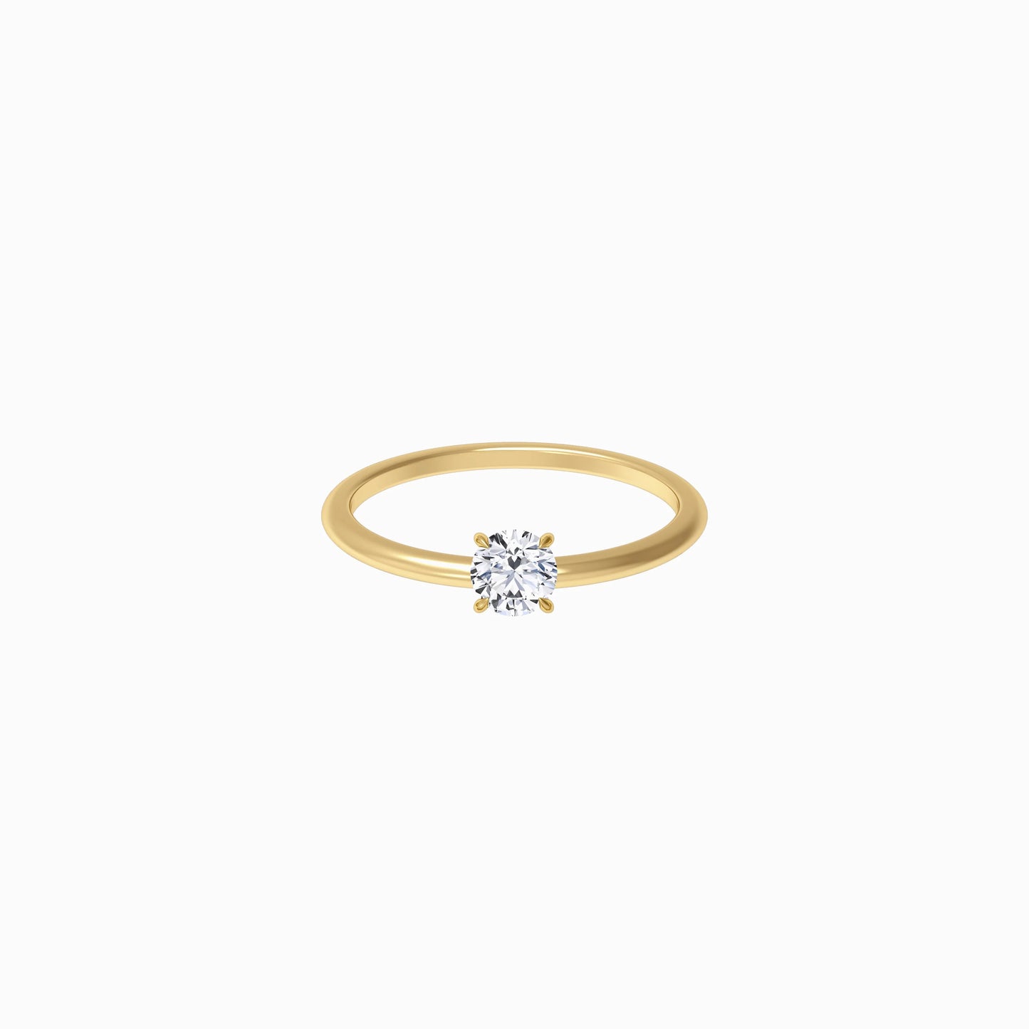 Round Cut Diamond Ring Gold | SOFT LINE