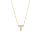 J Initial Letter Pavé Natural Diamond Necklace 14K Solid Gold