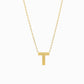 A Initial Letter Necklace 14K Solid Gold