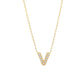 J Initial Letter Pavé Natural Diamond Necklace 14K Solid Gold