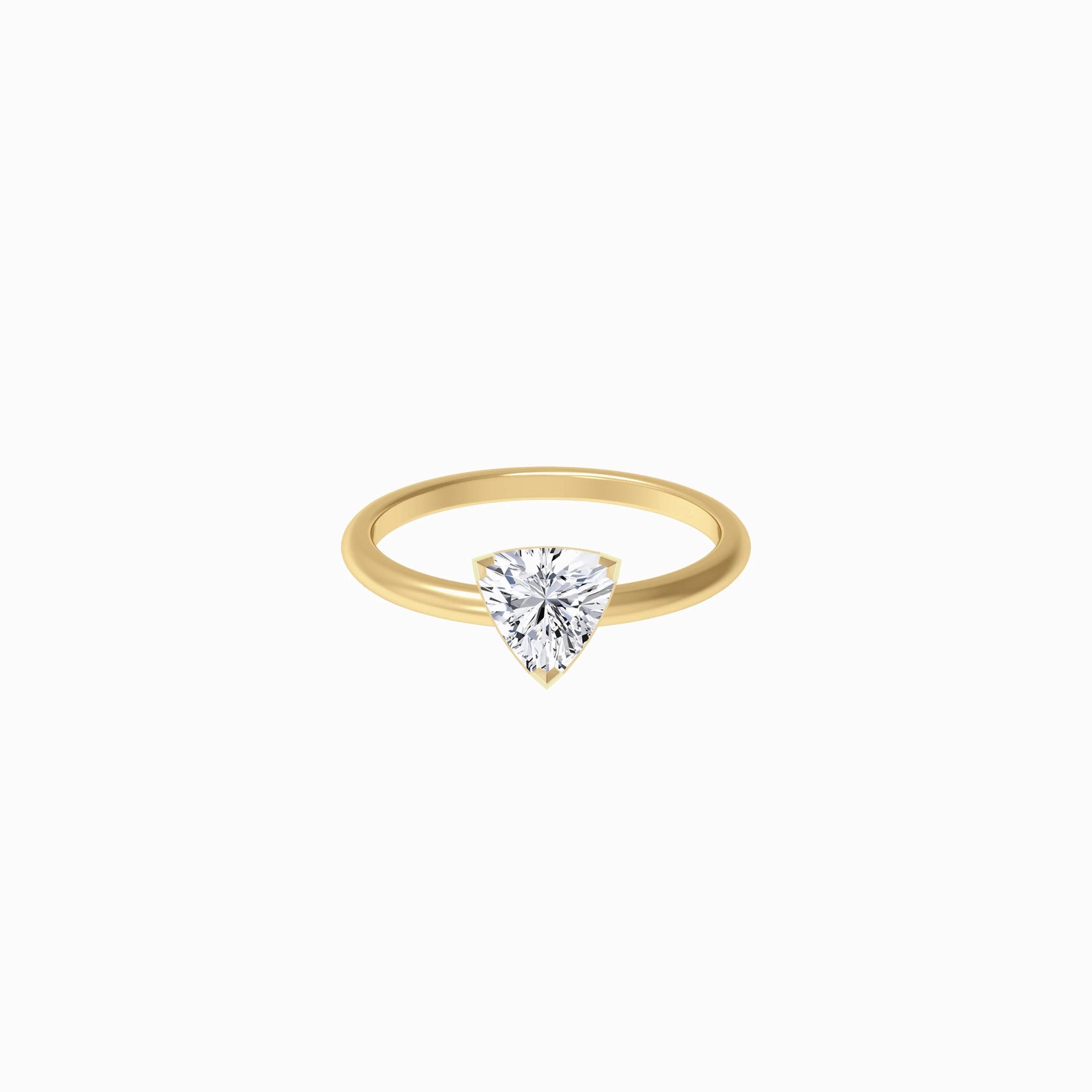 Trillion Cut Diamond Ring Gold | WISH