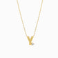 J Initial Letter Point Natural Diamond Necklace 14K Solid Gold