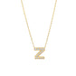 J Initial Letter Pavé Natural Diamond Necklace 14K Solid Gold