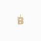 J Initial Letter Pavé Natural Diamond Charm 14K Solid Gold