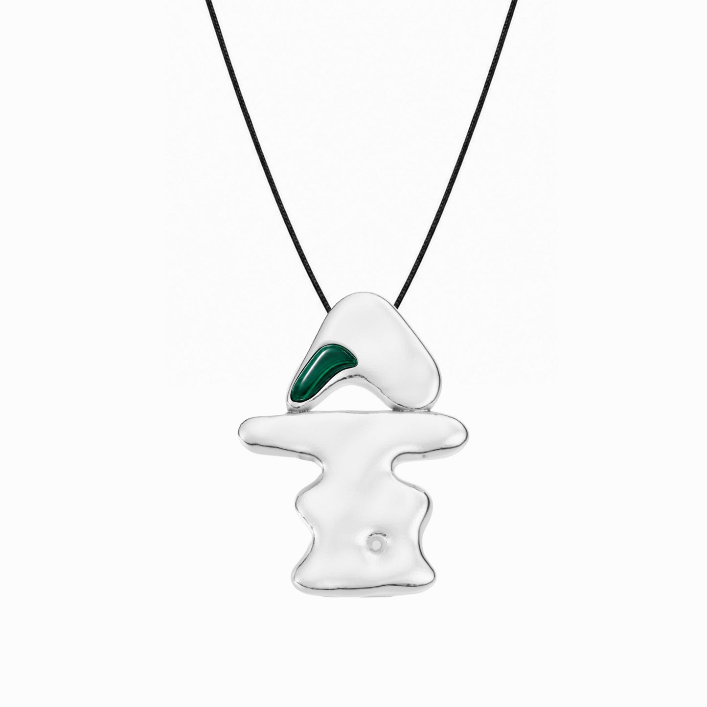 Soop Korean Hangul Forest Malachite Pendant 숲
