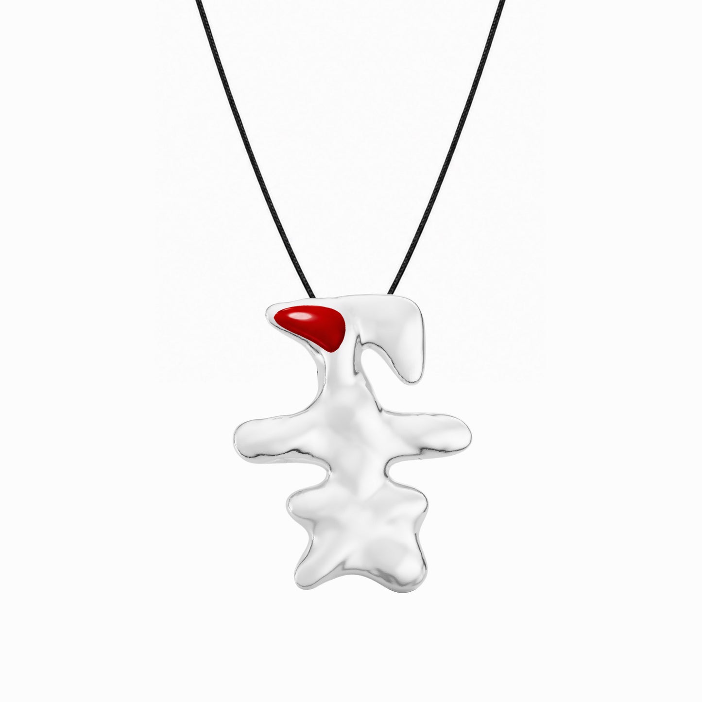 Korean Kkot Hangul Flower Carnelian Pendant Necklace 꽃