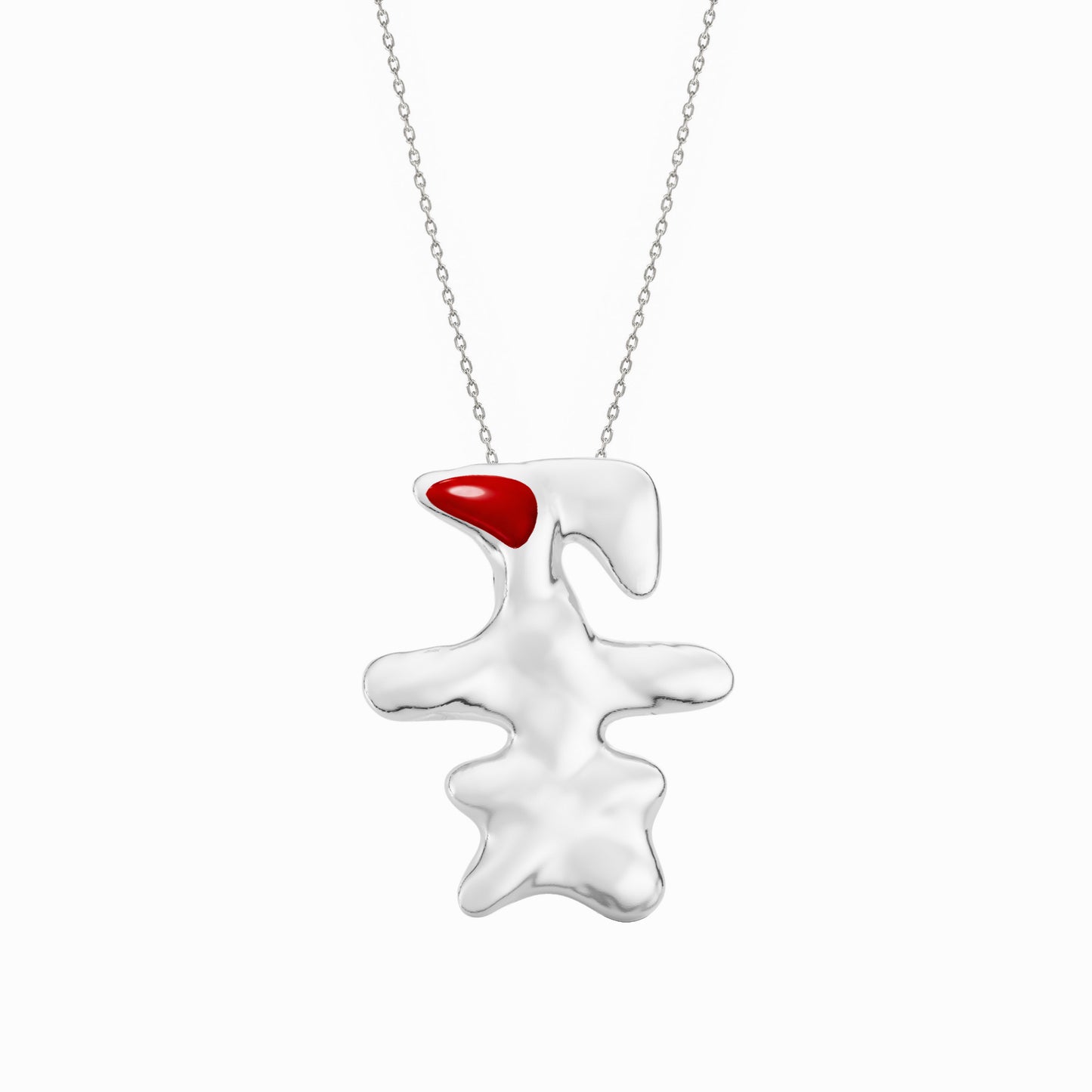 Korean Kkot Hangul Flower Carnelian Pendant Necklace 꽃