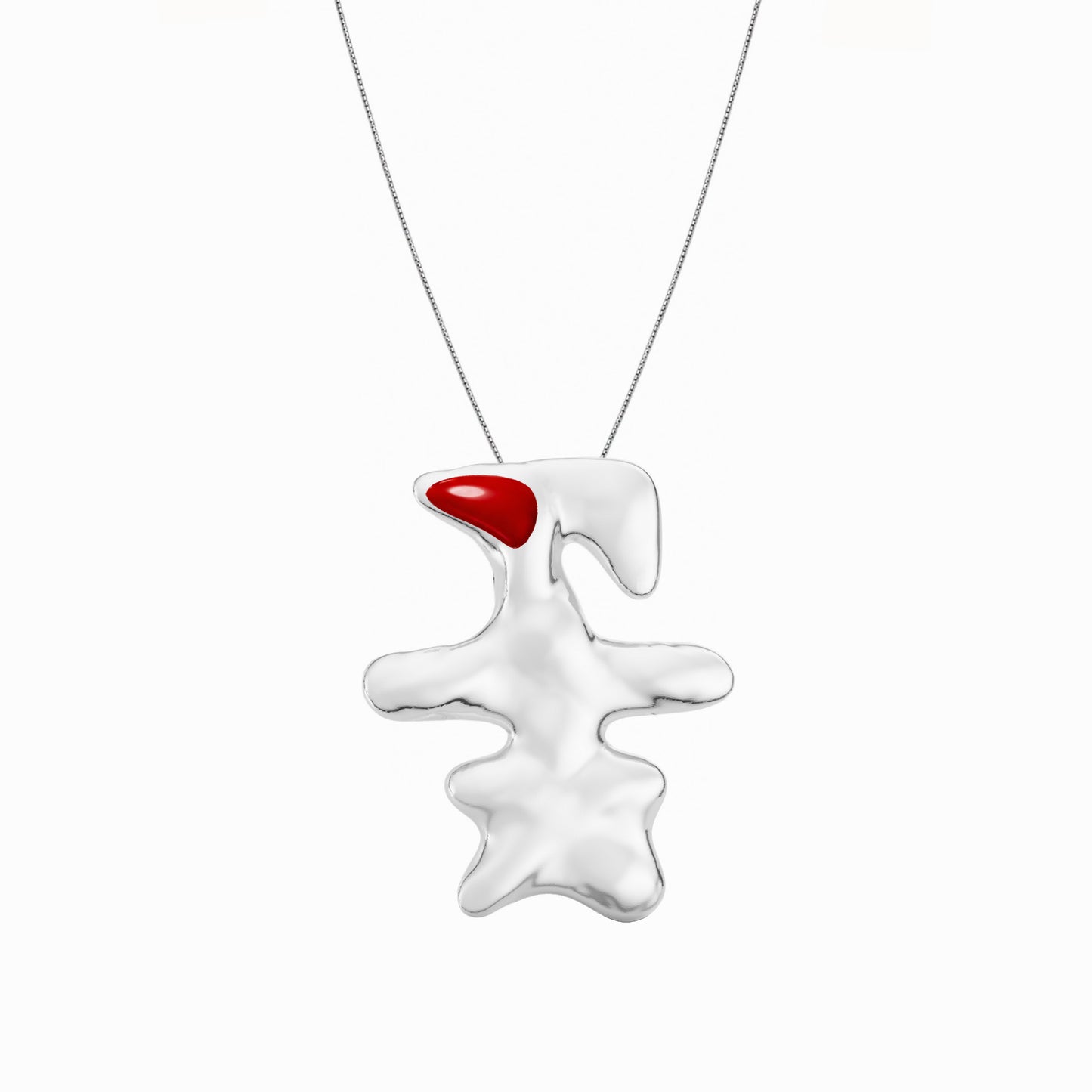 Korean Kkot Hangul Flower Carnelian Pendant Necklace 꽃