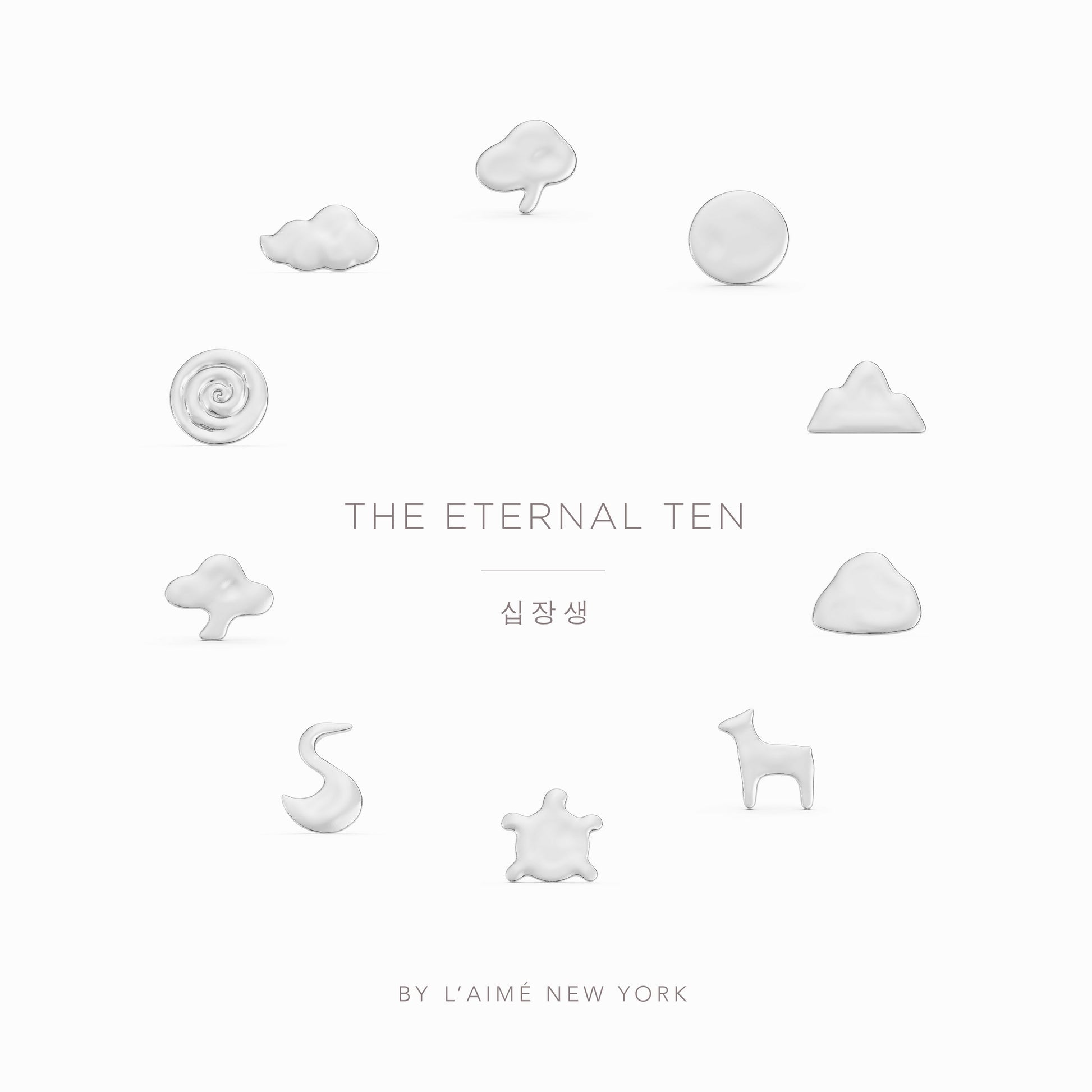 Korean Ten Symbols of Longevity Pendant Lucky Charm Necklace 십장생 | BY L’AIMÉ NEW YORK 